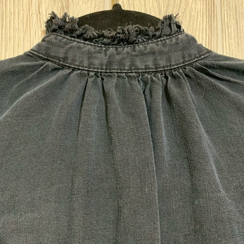 Gap Button Up Ruffle and Bow Collar Long Sleeve Blouse Top Lyocell Size Small - Picture 8 of 12